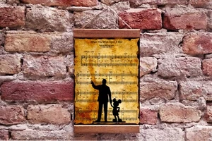 Queen The Show Must Go On Sheet Music Art Print on Aged Background, Mickey Mouse - Picture 1 of 10