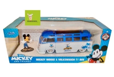 JADA 1:24 Mickey Mouse VW VOLKSWAGEN T1 BUS Hollywood Rides Diecast 2022 New - Image 1 of 3