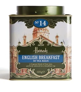 Harrods Tea Caddy with 50 English Breakfast Teabags - Picture 1 of 1