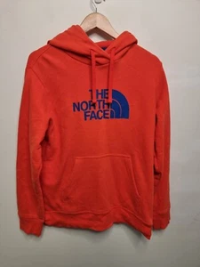 the north face hooded jumper mens size small orange sweater pocket - Picture 1 of 8