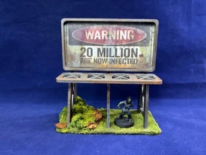 Werbetafel (v1) 28mm Gelände - bemalt & montiert - Zombie Apocalypse Modern - Bild 1 von 3