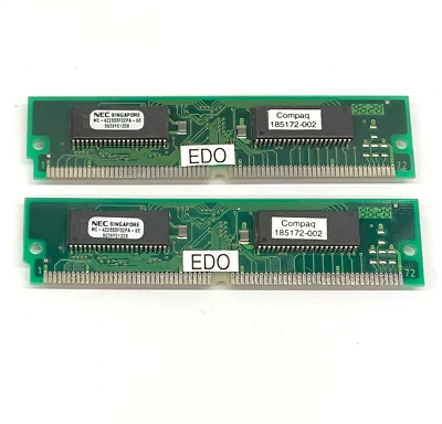 Lote de 2 memorias RAM COMPAQ 185172-002 EDO SIMM Foto 1 de 2