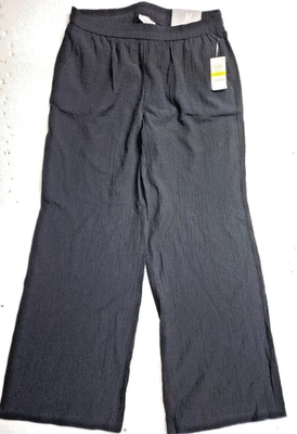 Pantalones de mujer JM Collection medianos negros pierna ancha bolsillos con ligas nuevos con etiquetas Foto 1 de 4