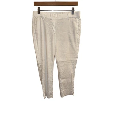 J.Jill Pants Womens M Petite White Linen Stretch Cropped Comfort Casual Office - Image 1 of 4