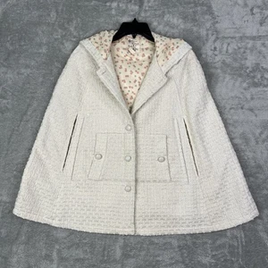 Abrigo Chaqueta con Capa Tul Anthropologie Pea Talla Grande Mezcla de Lana Crema Con Capucha - Imagen 1 de 9