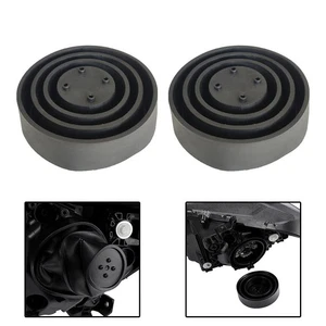 2x Rubber Black Seal Cap Dust Cover For Car Headlight LED HID Xenon Set - Picture 1 of 8