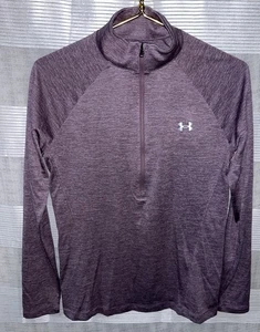 Camisa Pullover Under Armour Correr Gimnasio 1/4 Cremallera Púrpura Talla M Mujer Suelta - Imagen 1 de 3