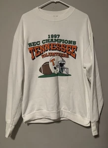 1997 SEC Champions Tennessee Volunteers Sudadera Blanca Cuello Redondo Talla Grande - Imagen 1 de 6