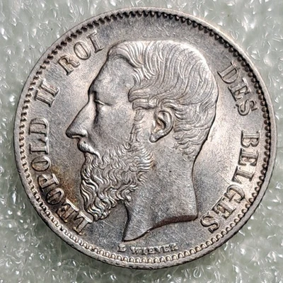 Moneda Mundial de 50 Céntimos Bélgica 1898 Brillante Estado Sin Circular Foto 1 de 4