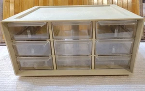 Vintage Akro-Mils 9 Drawer Storage Cabinet Model 10-109 with Dividers - Picture 1 of 19
