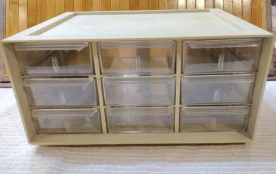 Vintage Akro-Mils 9 Drawer Storage Cabinet Model 10-109 with Dividers - Image 1 of 4