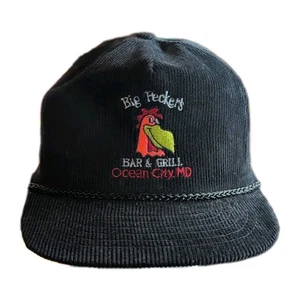 Men's Baseball Cap Adjustable Slide Closure Blue 'Big Pecker's Bar & Grill OC MD - Picture 1 of 6