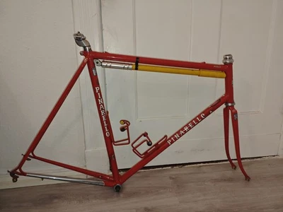 Rennrad Rahmen Set 28"Pinarello Asolo Treviso Stahl RH 59 cm 80er Jahr Neuwertig - Bild 1 von 4