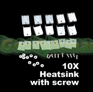 10PCS TO-220 Silver Heatsink Heat Sink for Voltage Regulator or MOSFET NEW - Picture 1 of 1