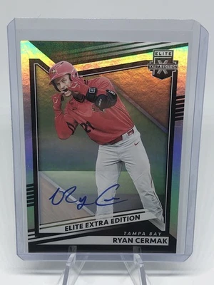 2022 Panini Elite Extra RYAN CERMAK Tampa Bay Rays On-CARD AUTO #71 - Image 1 of 2