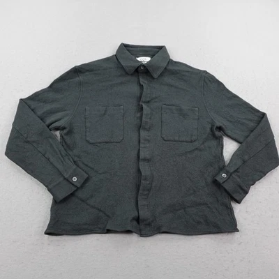 COS Shirt Mens Medium Dark Green Relaxed Fit Wool Cotton Blend Button Up Flannel - Image 1 of 4