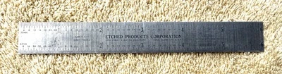 6 INCH RIDGID MACHINIST ADVERTIZING RULER "ETCHED PRODUCTS CORP I.I. CITY N.Y." - Image 1 of 4