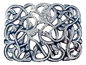 Mexican Charro Style Floral Cowboy Belt Buckle Hebilla Vaquera Made In Mexico - Picture 1 of 2
