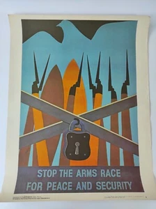 Cartel propaganda soviética "Stop the arments race" 1984 - Imagen 1 de 6