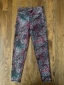 Girls Gap Kids GapFit Athletic Leggings Size XL Black with Floral Print - Picture 1 of 5
