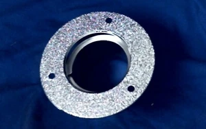 Plastic Chrome Flush Mount Table Base 4.5" Wide x 3" Deep for 2.5" Diameter Pole - Picture 1 of 3