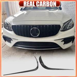 REAL CARBON Front Bumper Splitter Fins for Mercedes E-Class W213 Sport E43 17UP - Picture 1 of 8