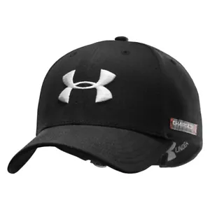 NEW! Under Armour Men's Cotton " I WILL" Golf Sport Cap-Black/White 1231333-001 - Picture 1 of 2