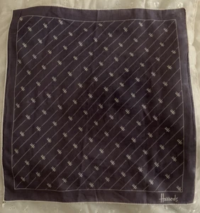 Fazzoletto Harrod's viola fumè sottile firmato quadrato 100% cotone - Foto 1 di 7