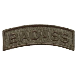 badass shoulder tab ranger green embroidered tactical morale fastener patch - Picture 1 of 2