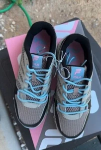 Fila Women's Quadrix Athletic Sneaker Trail Shoe Black/Silver/Aqua - NEW!! - Picture 1 of 5