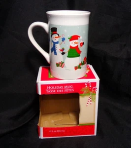Feiertagsbecher Tasse Des Fetes Schneemann und Schneefrau Kaffeebecher 12 Unzen - Bild 1 von 7