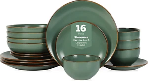 Brasa Modern Stoneware 16 Piece Dinnerware Sets, Plates and Bowls Sets, Dish Set - Picture 1 of 12