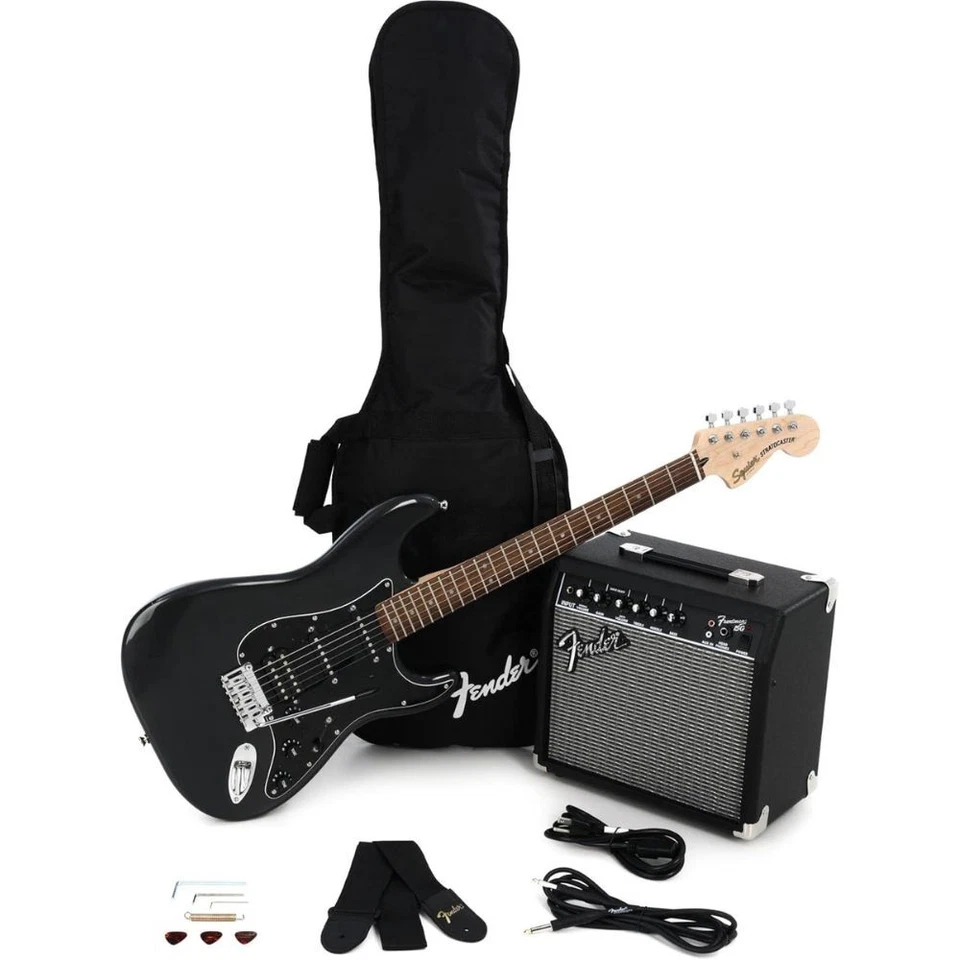 Fender Squier Affinity Stratocaster HSS Guitar Pack Charcoal Frost Metallic