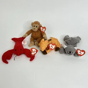 Vintage McDonalds Ty Teenie Beanie Babies 1993 Lot Of 4 Pinchers Mel Twigs Bongo - Picture 1 of 9