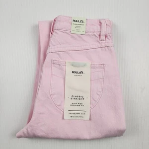 Rolla's Jeans Womens 24 AU 6 Pink Classic Straight High Rise Regular NEW Rollas - Picture 1 of 13