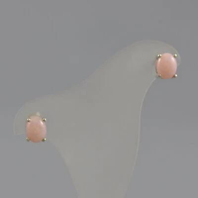 Solitär Ohrstecker Pink Opal 925 Sterling Silber - Bild 1 von 4