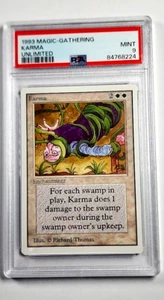 1993 MTG Magic The Gathering Unlimited Karma PSA 9 *Only 14 Graded Higher* - Picture 1 of 4