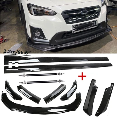 Front Bumper Lip Spoiler Splitter Body Kit+Side Skirt For 2013-2022 Subaru XV - Изображение 1 из 4