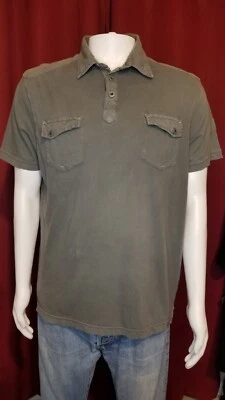 Vintage Faded Mens Gray Paper Denim & Cloth 2 Pocket S/S Button Polo Shirt Large - Image 1 of 4