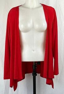 Maglione cardigan maglia poli/spandex aperto rosso Attitudes by Renee nuovo con etichette LP - Foto 1 di 3
