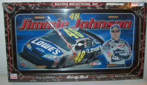 JIMMIE JOHNSON #48 LOWES R&R REFLECTIONS LICENSE PLATE CLOCK NEW!!!! Cover