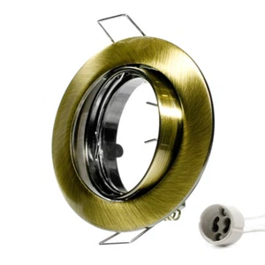 Marco de montaje GU10 focos de techo empotrables LED latón verde cepillado - Imagen 1 de 25