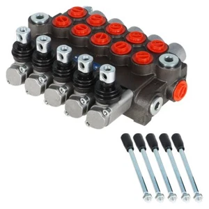 13 GPM 5 Spool Hydraulic Control Valve Double Acting 3600 PSI SAE Ports - Picture 1 of 7