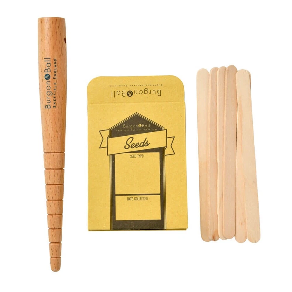 Juego de plantación de semillas de burgón y bola etiquetas Dibber para siembra cultivar plántulas de jardín inicio Foto 1 de 4