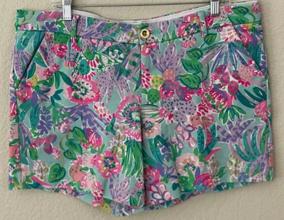 Pantalones Cortos de Punto LILLY PULITZER Talla 14 Floral Multicolor Foto 1 de 4