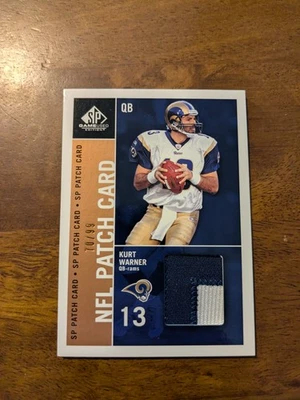 2003 SP Game Used #PC1-KW Kurt Warner SP Patches Single #/99 - Image 1 of 2