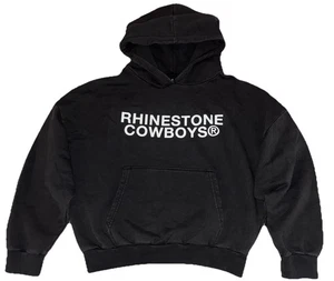 Under A Burning Sun Hoodie M Black Rhinestone Cowboys Cropped Randy Perez NEW - Picture 1 of 6