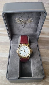 Vintage Versailles Coca-Cola Watch Gold Tone Bezel Red Strap w/ Box 902105 83 - Picture 1 of 7