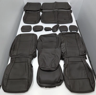 Темно-коричневые кожаные чехлы на сиденья с двойной кабиной для Ford F250 F350 XLT 2017-2018 W281 - Изображение 1 из 4