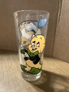 1976 Pepsi Looney Tunes Warner Bros Promo Glass- Tasmanian Devil Porky Pig. N3 - Picture 1 of 2